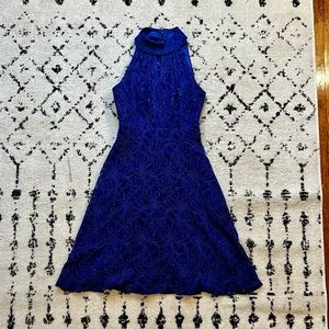 ModCloth blue sleeveless Aline sparkle dress 0